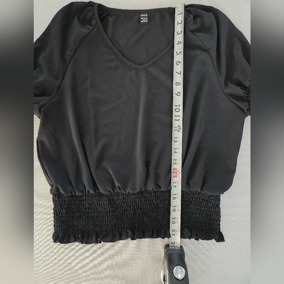 SHEIN LUNE Frilled Shirred Waist Puff Sleeve Blouse - Large‎ - Picture 7 of 9